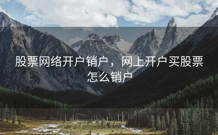 股票网络开户销户，网上开户买股票怎么销户