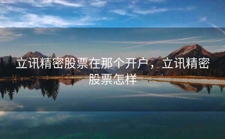 立讯精密股票在那个开户，立讯精密股票怎样