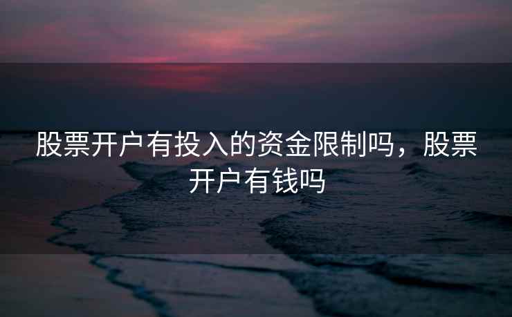 股票开户有投入的资金限制吗，股票开户有钱吗
