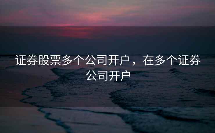 证券股票多个公司开户,在多个证券公司开户 证券股票多个公司开户,在多个证券公司开户