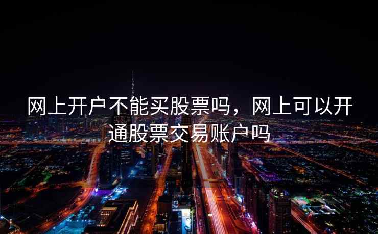 网上开户不能买股票吗，网上可以开通股票交易账户吗