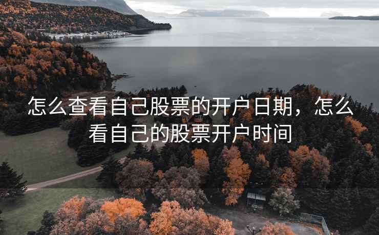 怎么查看自己股票的开户日期，怎么看自己的股票开户时间