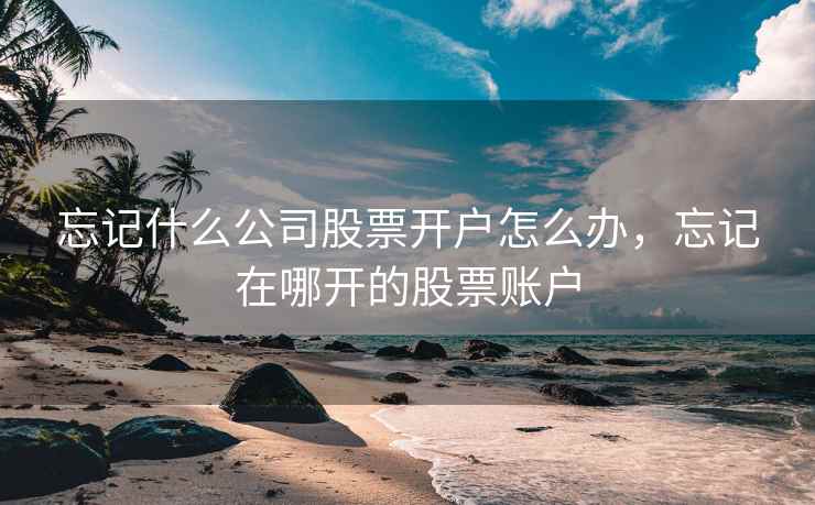 忘记什么公司股票开户怎么办，忘记在哪开的股票账户