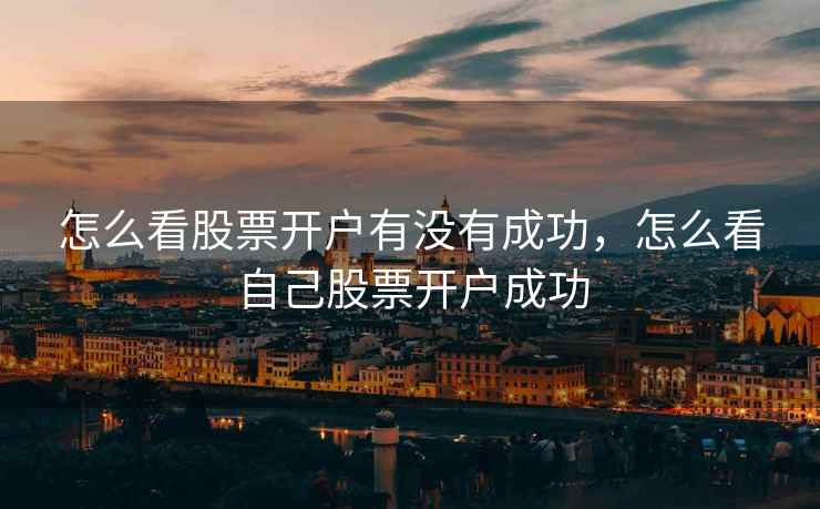 怎么看股票开户有没有成功，怎么看自己股票开户成功