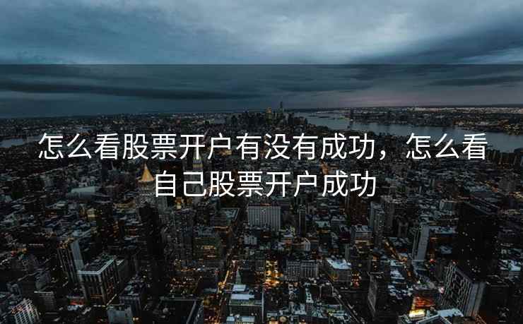 怎么看股票开户有没有成功，怎么看自己股票开户成功
