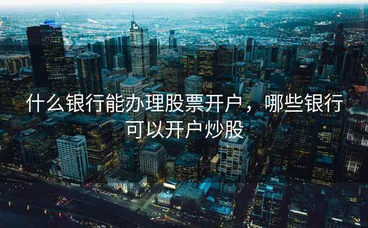 什么银行能办理股票开户,哪些银行可以开户炒股 什么银行能办理股票开户,哪些银行可以开户炒股